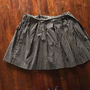 Kate Spade Saturday black & white check pattern cotton blend pleated skort XS